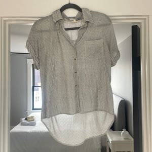 Striped button down collard tshirt